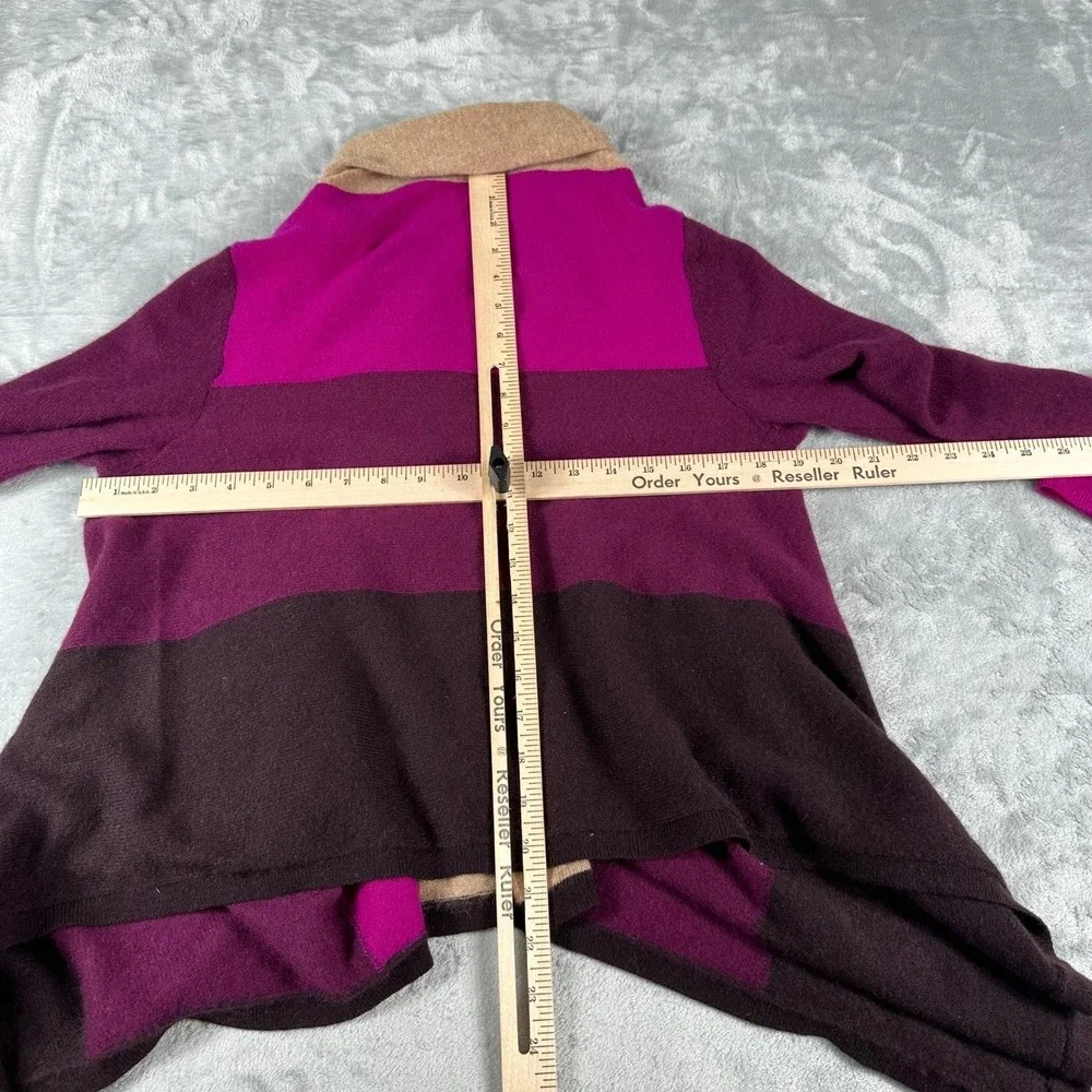 NWT Charter Club Cashmere Wrap Women M Pink Colorblock Poncho Sweater Shawl Coat